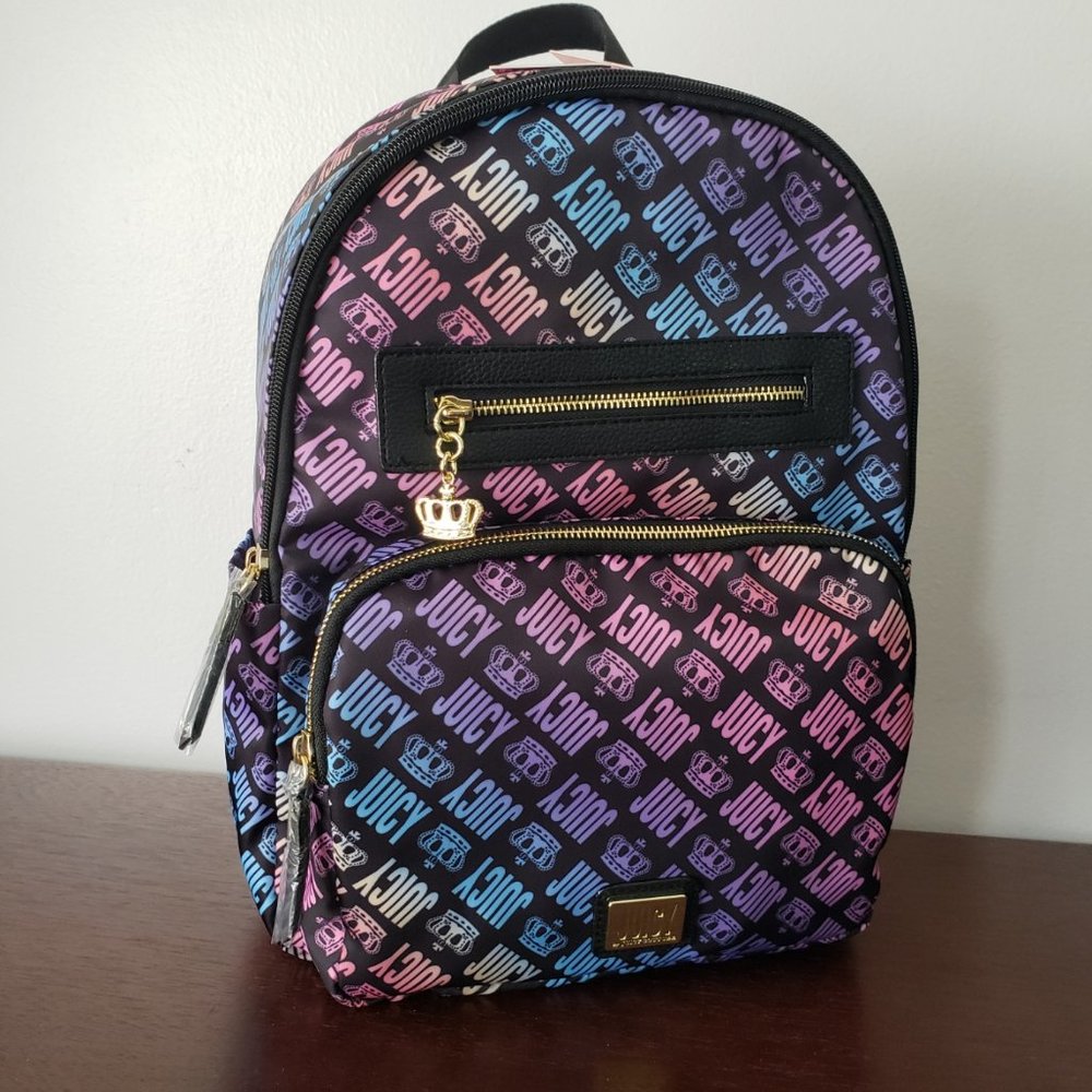 Juicy By Juicy Couture Good Sport Backpack Black Multicolor NWT
